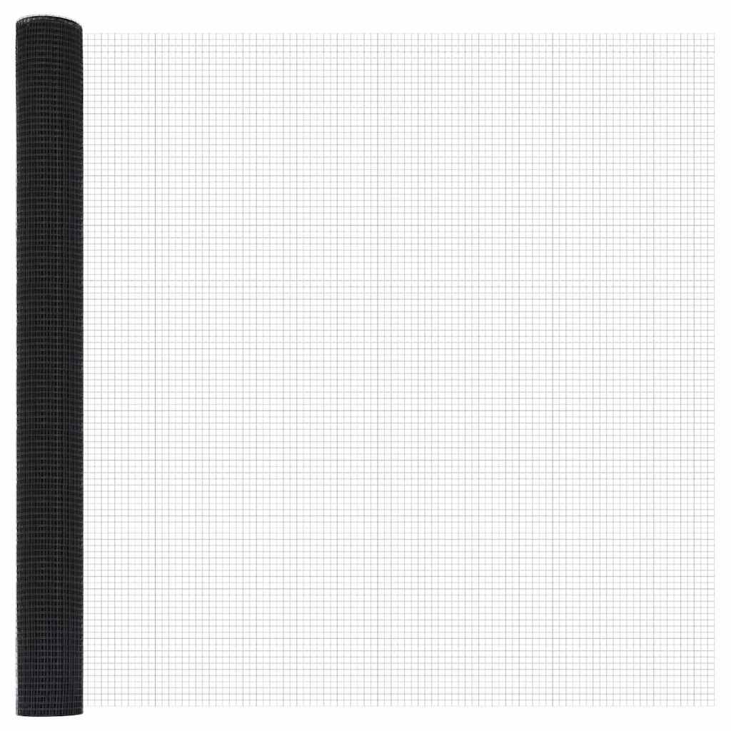 Stâlp de gard. Gri 50 x 1,4 m (16 x 16 mm plasă) Oțel și PVC