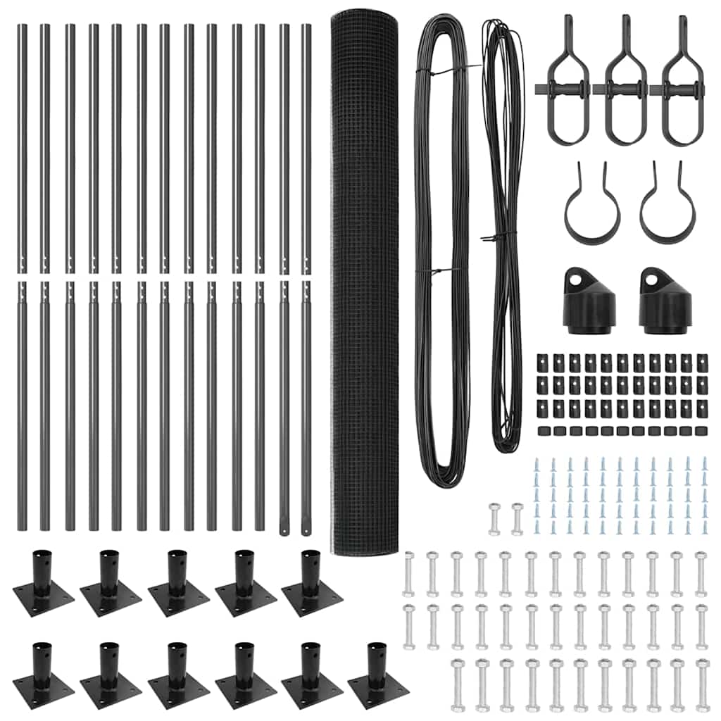 Stâlp de gard. Gri 50 x 1,4 m (rulou plasă de 19 x 19 mm)