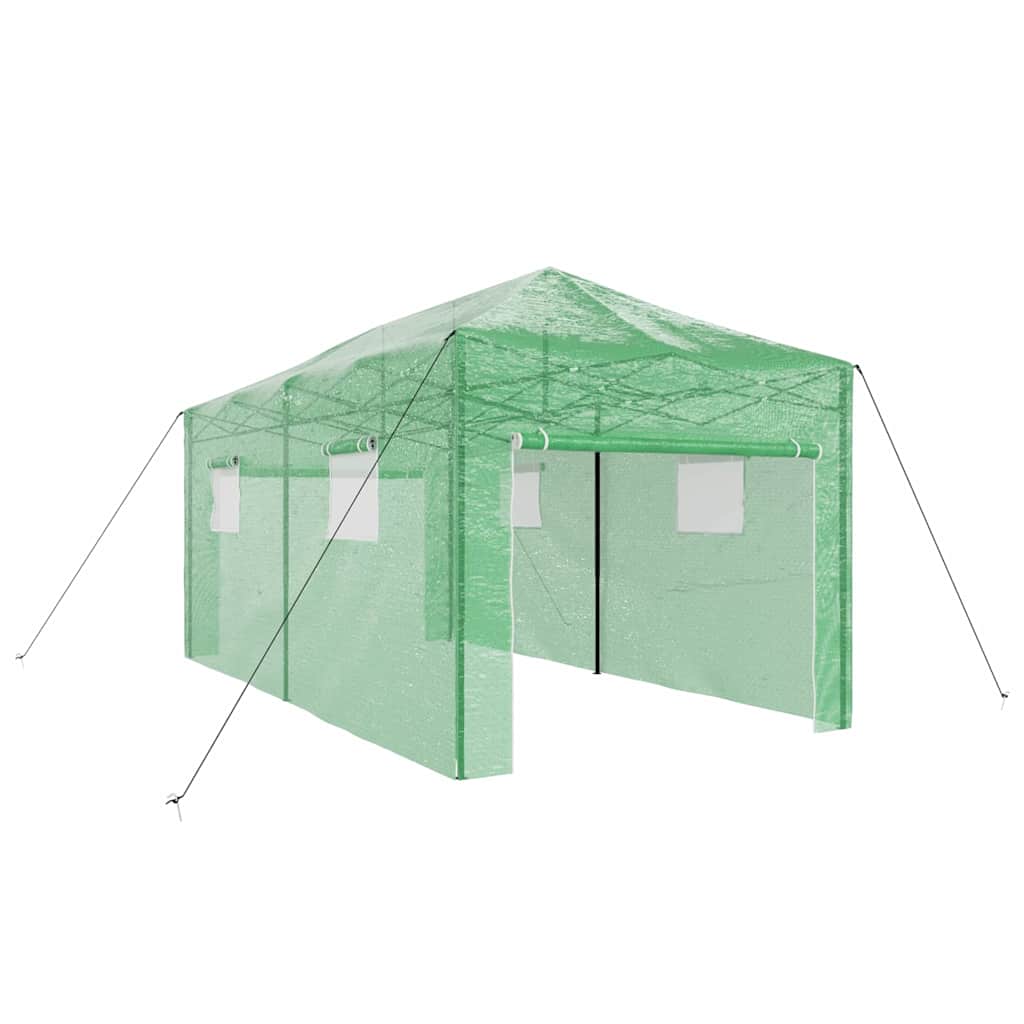 Seră cu cadru pop-up cu acoperiș Verde 290 x 580 x 315 cm Fier