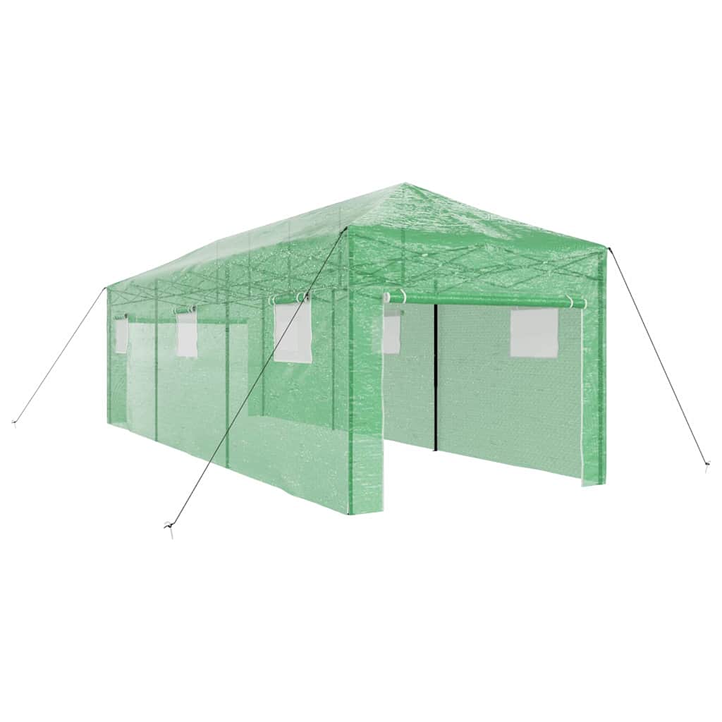 Seră cu cadru pop-up cu acoperiș Verde 290 x 870 x 315 cm Fier