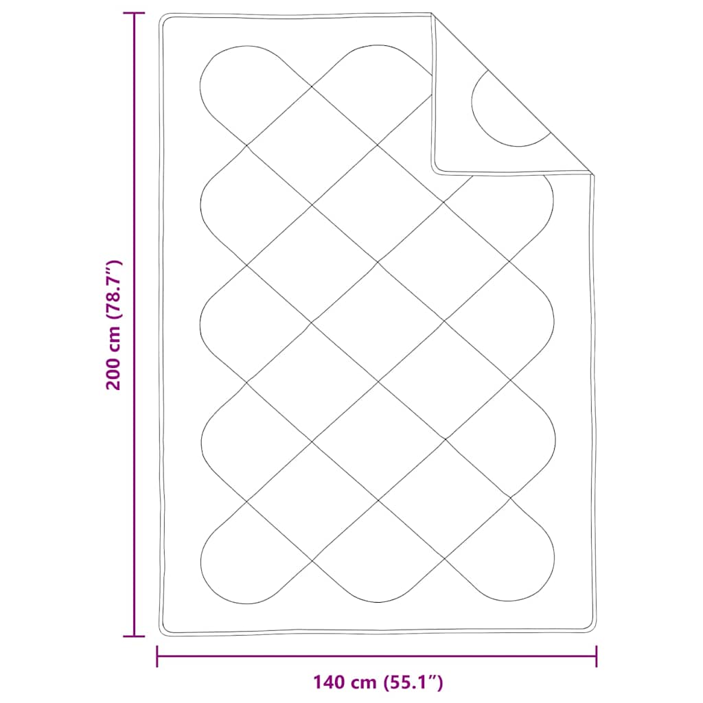 Pilotă Alb 200 x 155 x 4 cm Poliester