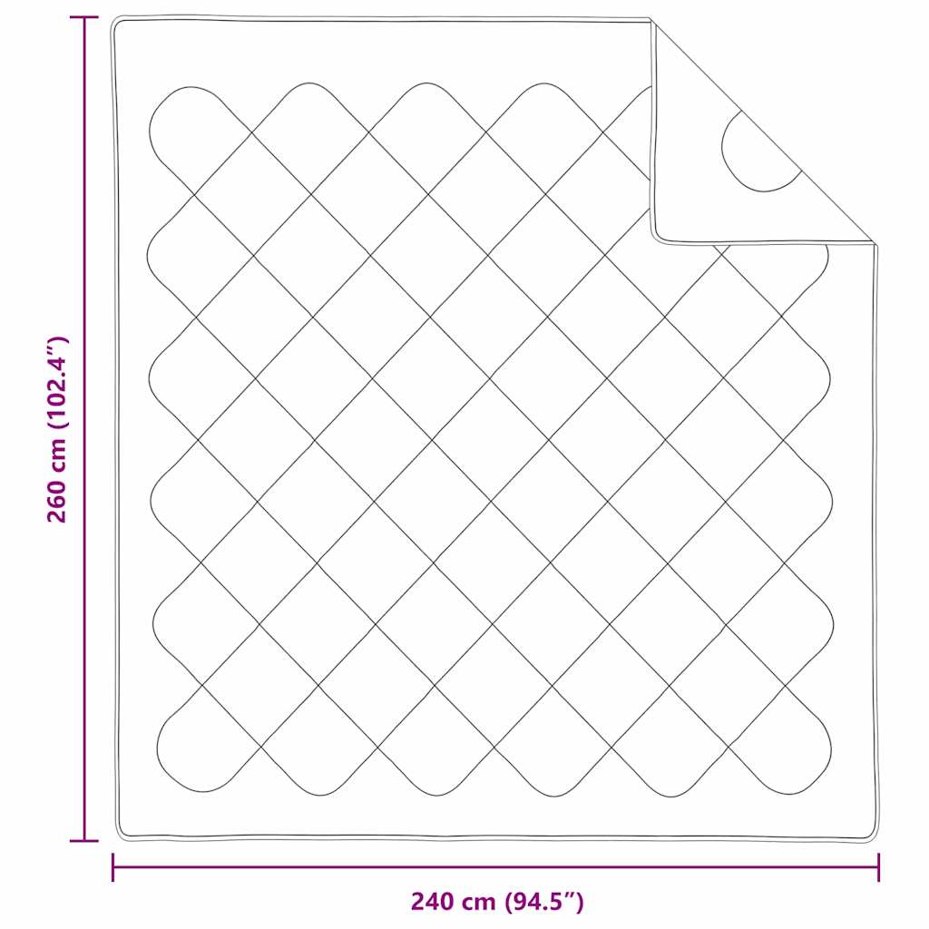 Pilotă Alb 200 x 155 x 4 cm Poliester