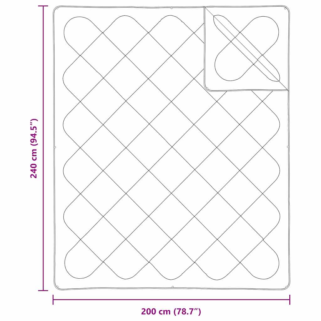 Cuverturi și pilote Alb 240 x 200 cm Poliester