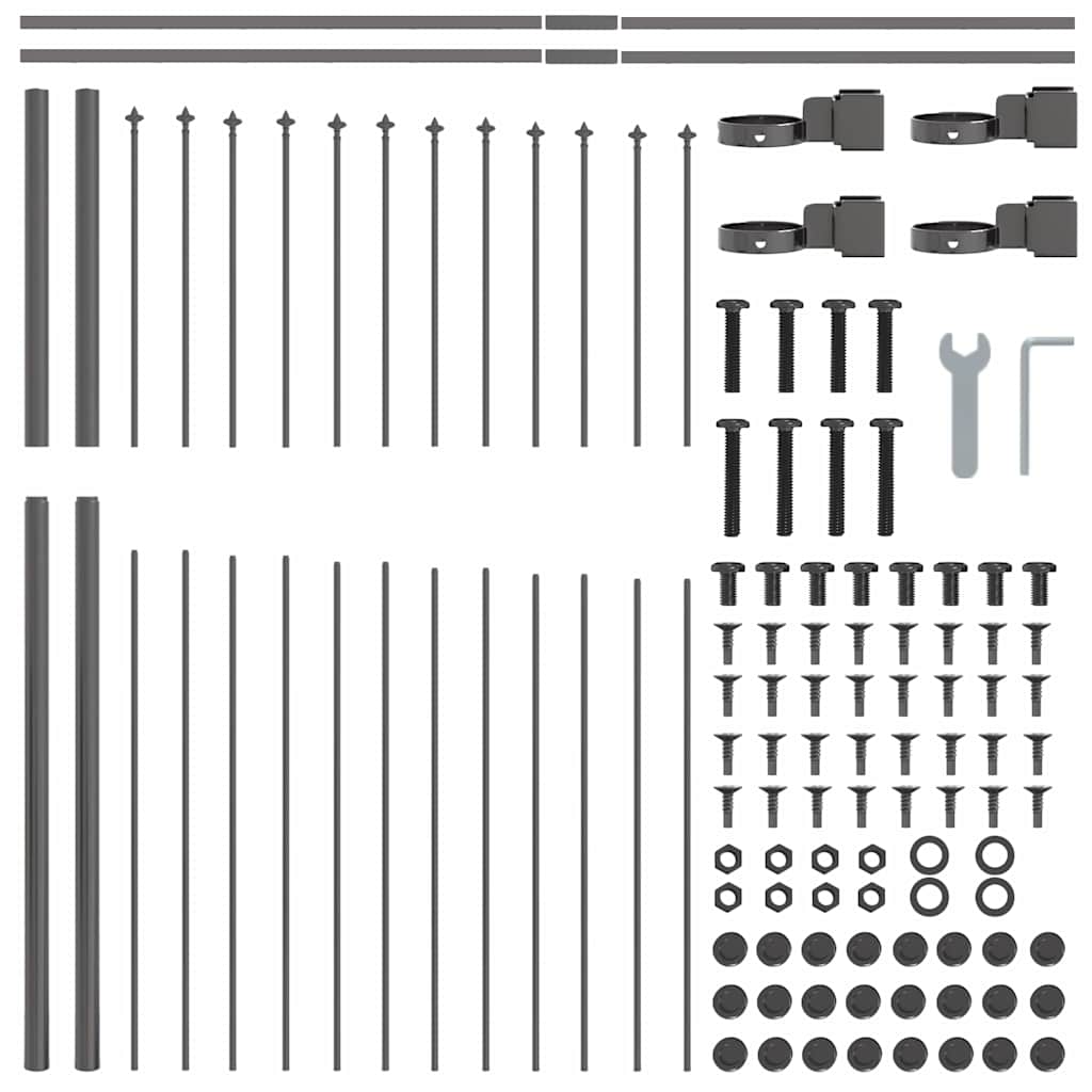 Gard de Grădină Gri 170 x 190 cm Oțel vopsit electrostatic