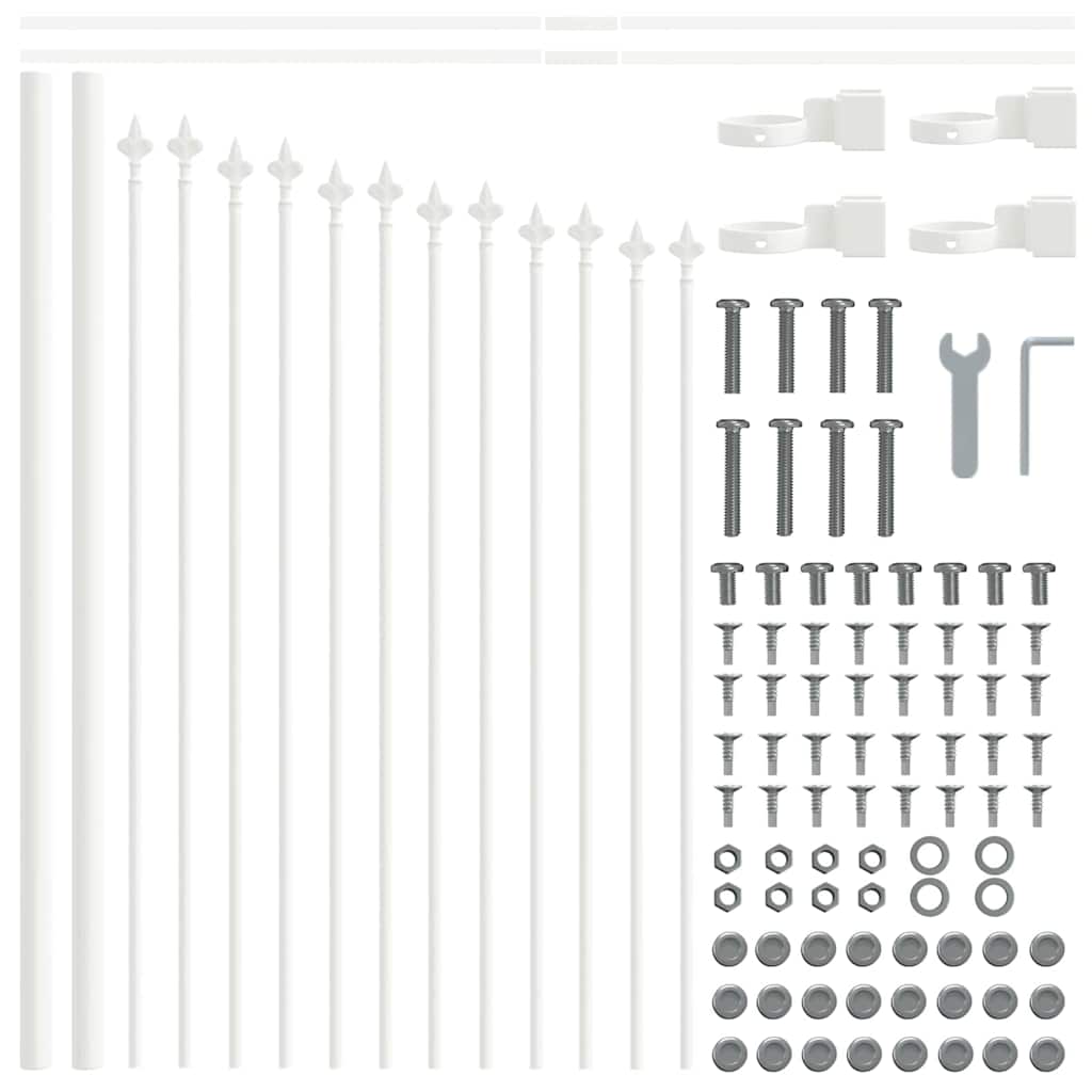 Gard de Grădină Alb 170 x 140 cm Oțel vopsit electrostatic