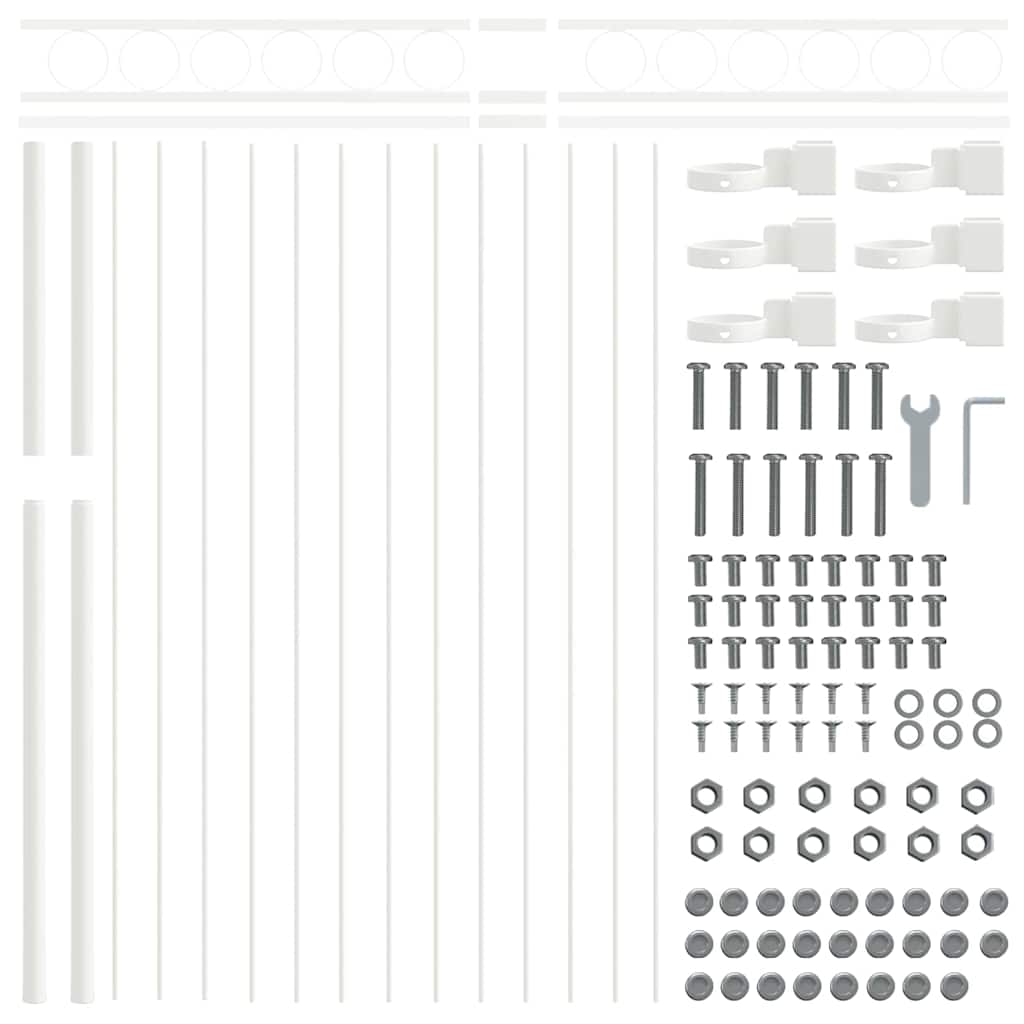 Element de gard Alb 170 x 170 cm Oțel