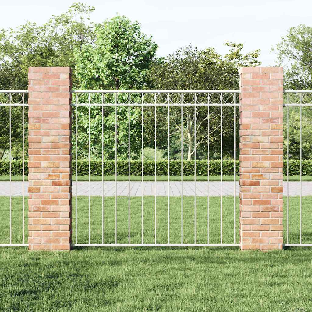 Gard de Grădină Alb Oțel