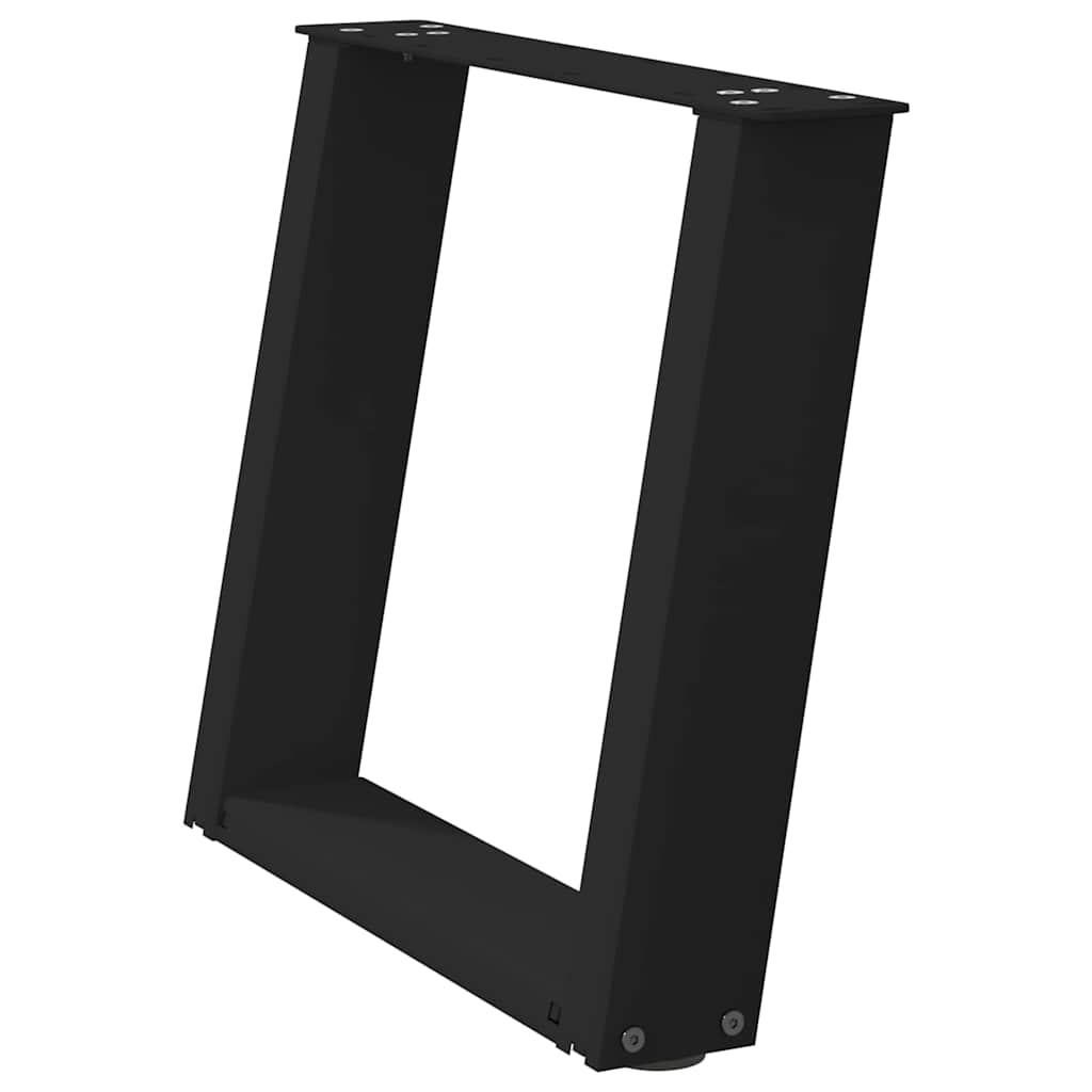 Picioare pentru măsuță de cafea în formă de U, 2 buc., negru, 50x(42-43) cm, oțel