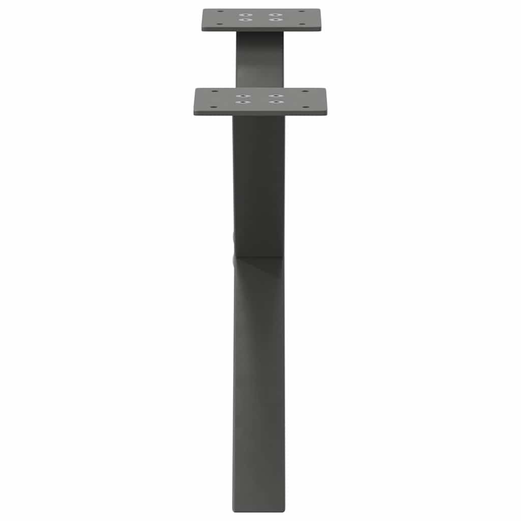 Picioare pentru măsuță de cafea în formă de X, 2 buc., antracit, 50x(30-31) cm, oțel