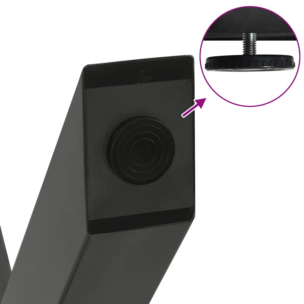 Picioare pentru măsuță de cafea în formă de X, 2 buc., antracit, 50x(30-31) cm, oțel