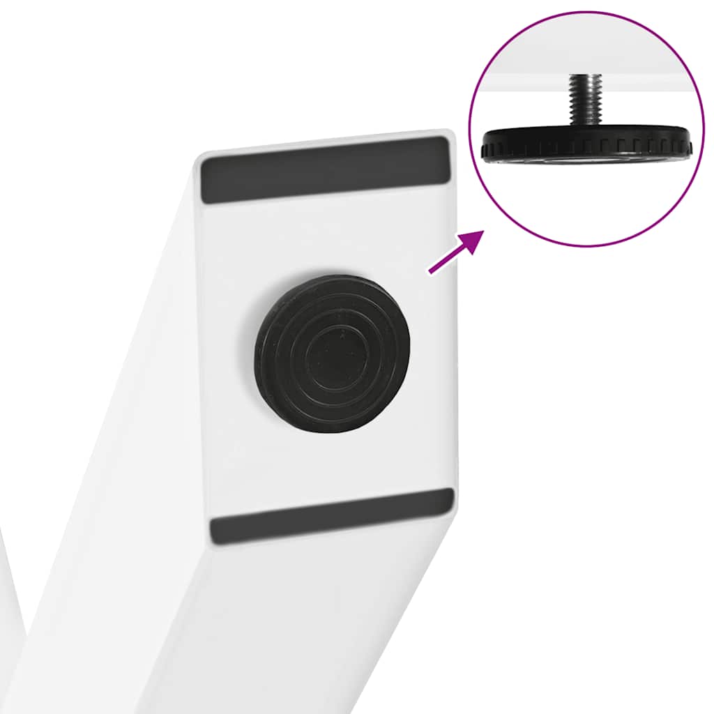 Picioare de masă în formă de X, 2 buc., alb, 50x(72-73) cm, oțel