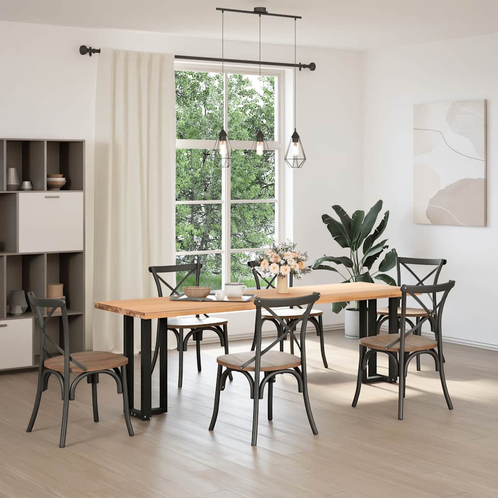 Picioare de masă consolă în formă de T, 2 buc., negru, 25x28x(72-73) cm, oțel