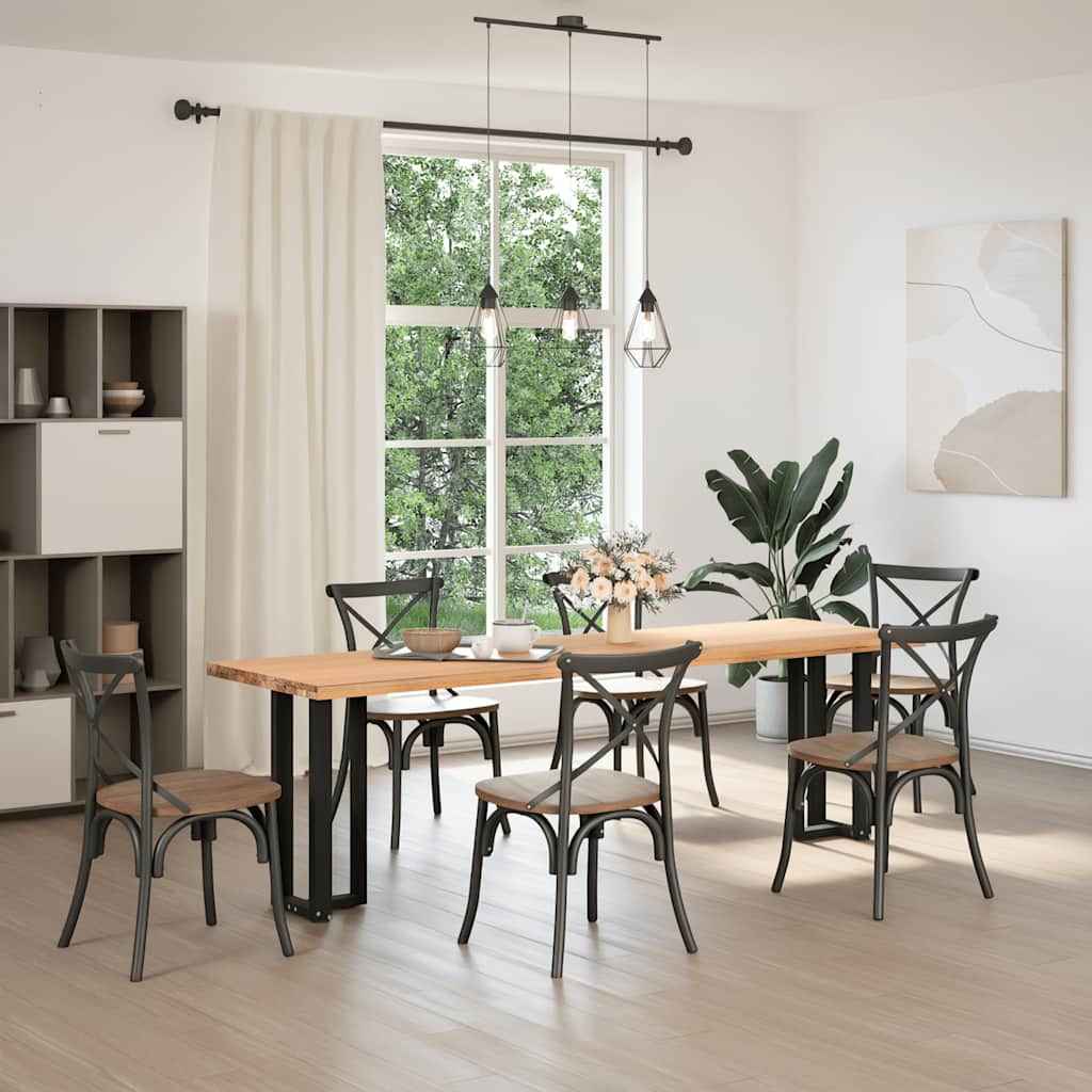 Picioare de masă consolă în formă de T, 2 buc., negru, 38x25x(72-73) cm, oțel