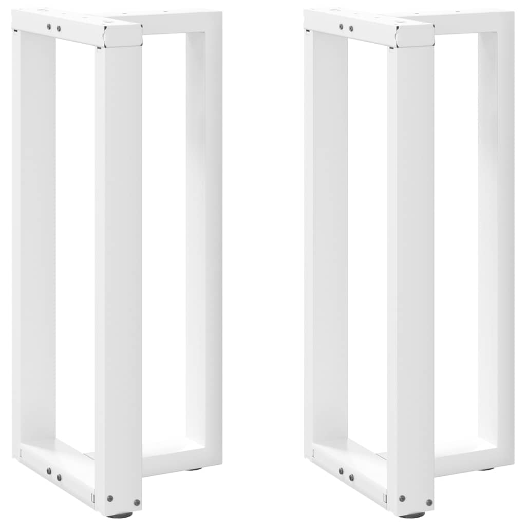 Picioare de masă de bar în formă de T, 2 buc., alb, 40x35x(90-91) cm, oțel
