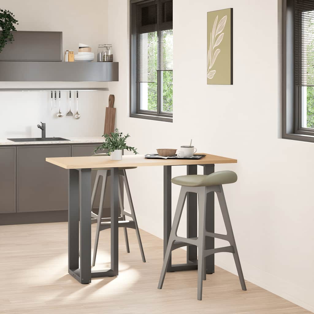 Picioare de masă de bar în formă de T, 2 buc., antracit, 40x35x(90-91) cm, oțel