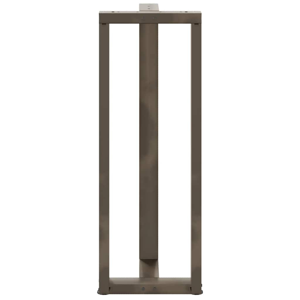 Picioare de masă de bar în formă de T, 2 buc., negru, 50x35x(110-111) cm, oțel