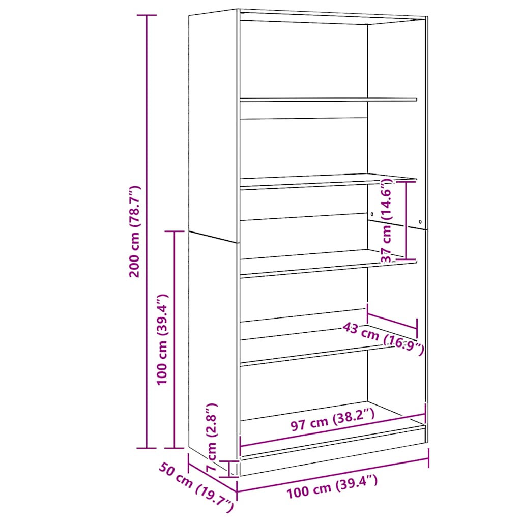Șifonier, stejar artizanal, 100x50x200 cm, lemn prelucrat