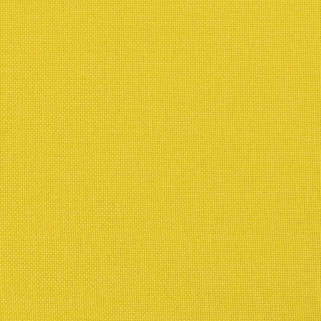 Scaun de relaxare cu taburet din material galben deschis