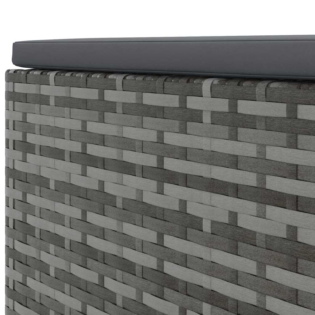 Set mobilier de grădină cu perne, 4 piese, gri, poliratan