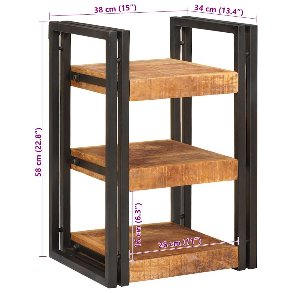 Noptieră Maro și negru 38 x 33 x 58 cm Lemn de mango solid