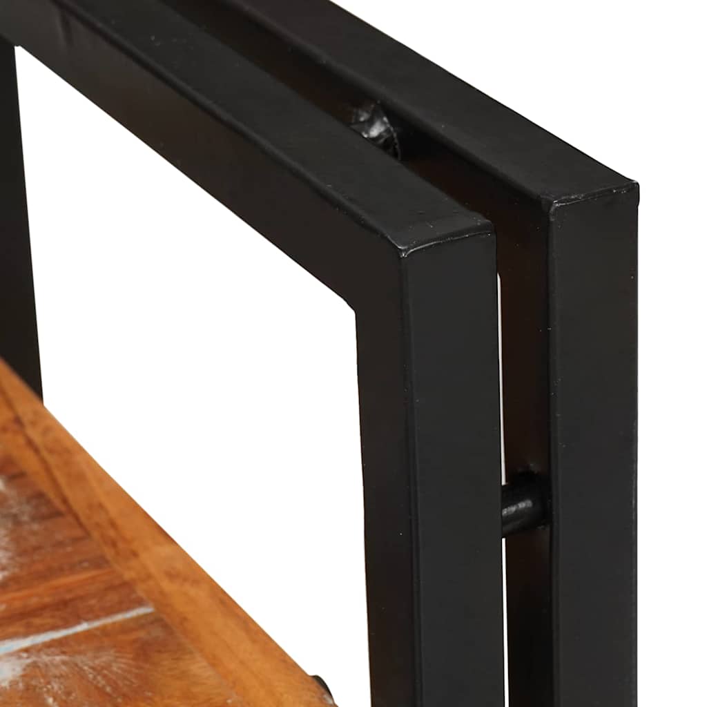 Noptieră 2 pcs Maro și negru Lemn Solid Recuperat