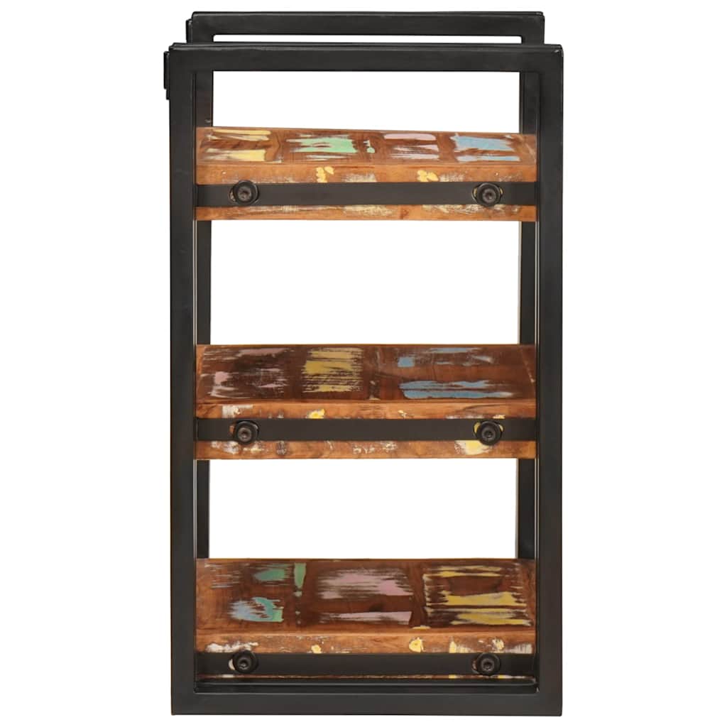 Noptieră 2 pcs Maro și negru Lemn Solid Recuperat