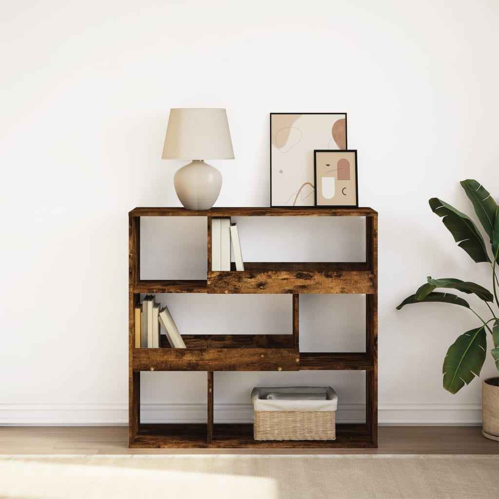 Bibliotecă/Separator de cameră, stejar afumat, 100x33x94,5 cm
