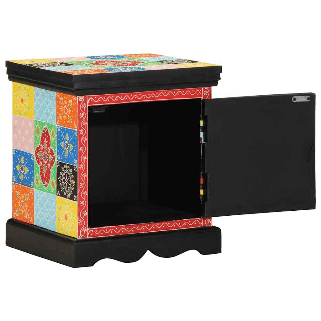 Noptiera multicolor 40x35x45 cm lemn masiv de mango