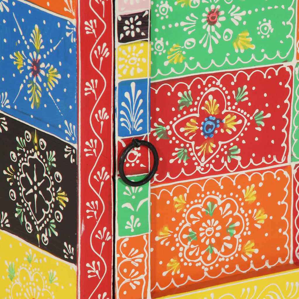 Noptiera multicolor 40x35x45 cm lemn masiv de mango