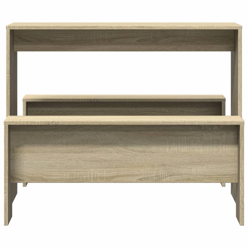 Set masă și bănci bucătărie 3piese stejar sonoma lemn prelucrat