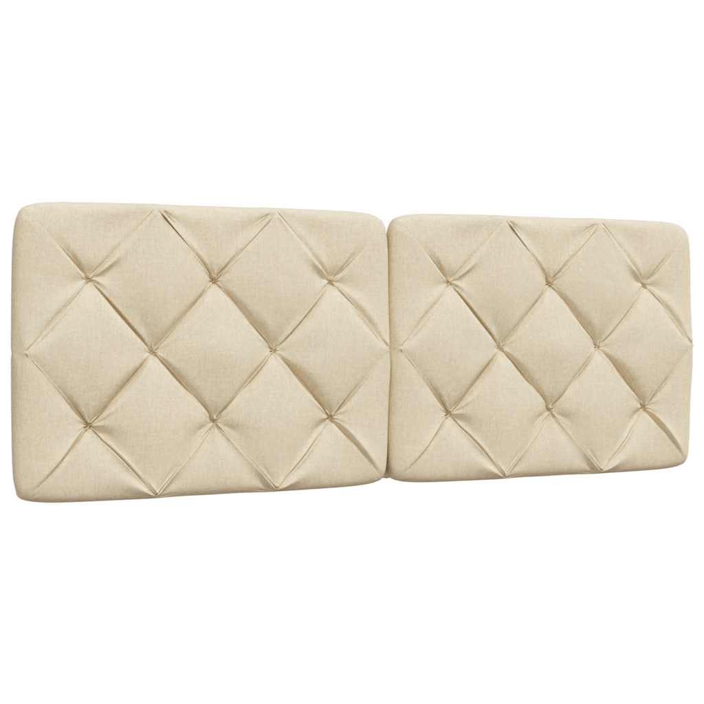 Pat cu saltea, crem, 140x200 cm, material textil