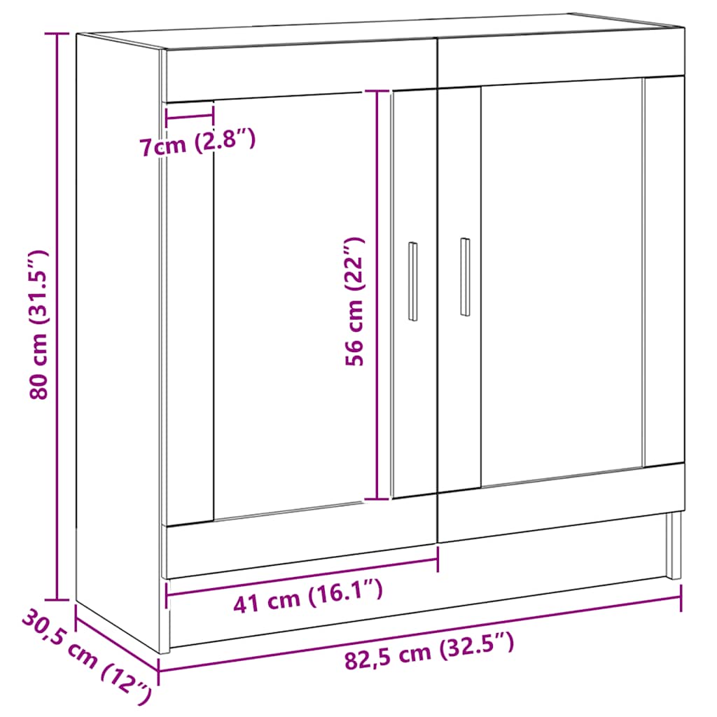 Bibliotecă, stejar artizanal, 82,5x30,5x80 cm, lemn prelucrat