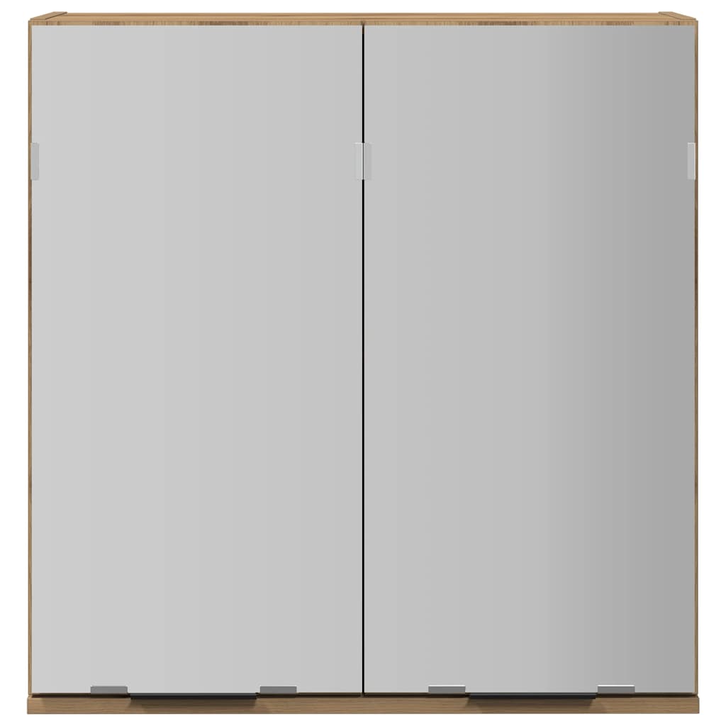 Dulap cu oglindă pentru baie Stejar artizanal Lemn prelucrat