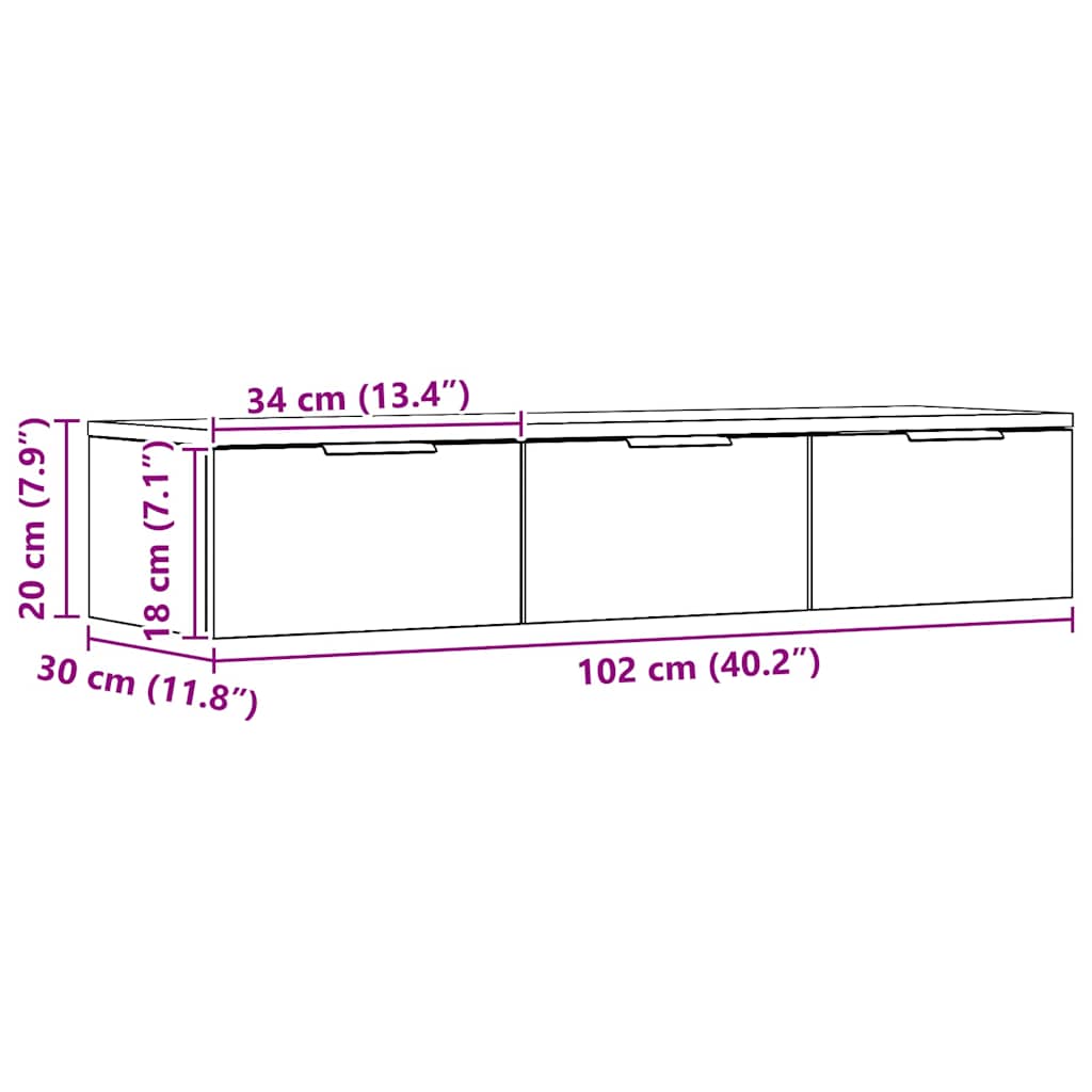 Dulap de perete, stejar artizanal, 60x31x60 cm, lemn prelucrat
