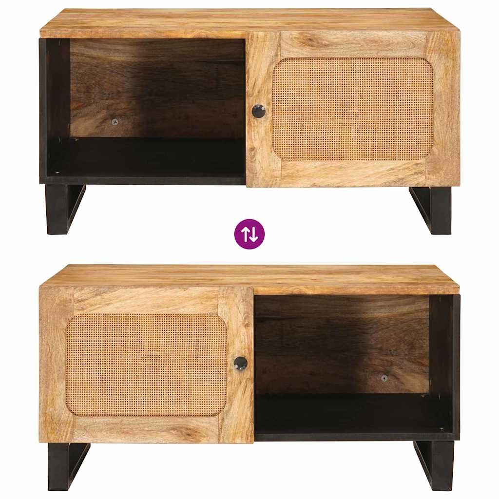 Masă de cafea natural 80 x 50 x 40 cm Lemn de mango solid