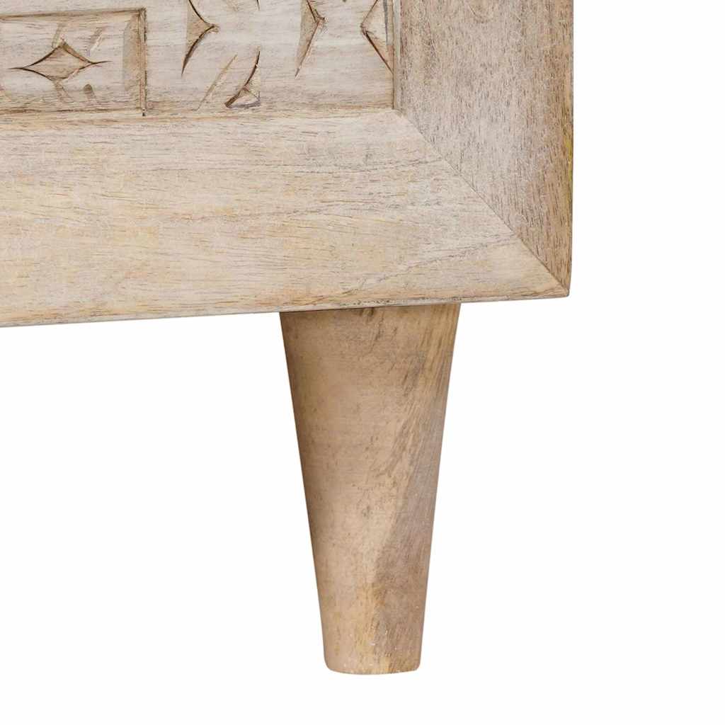 Masă de cafea cu raft Bej 80 x 50 x 40 cm Lemn masiv de acacia