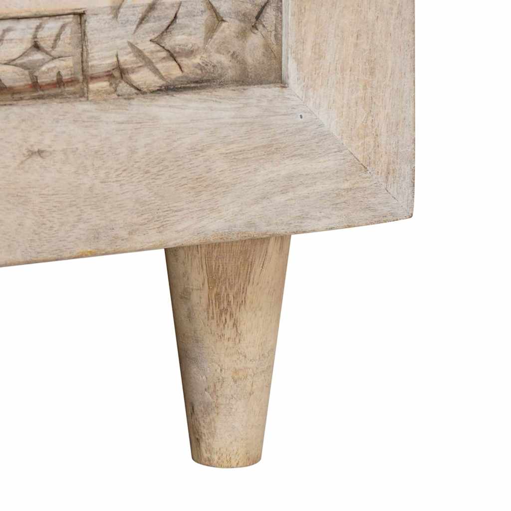 Masă de cafea cu raft Bej 100 x 54 x 40 cm Lemn masiv de acacia