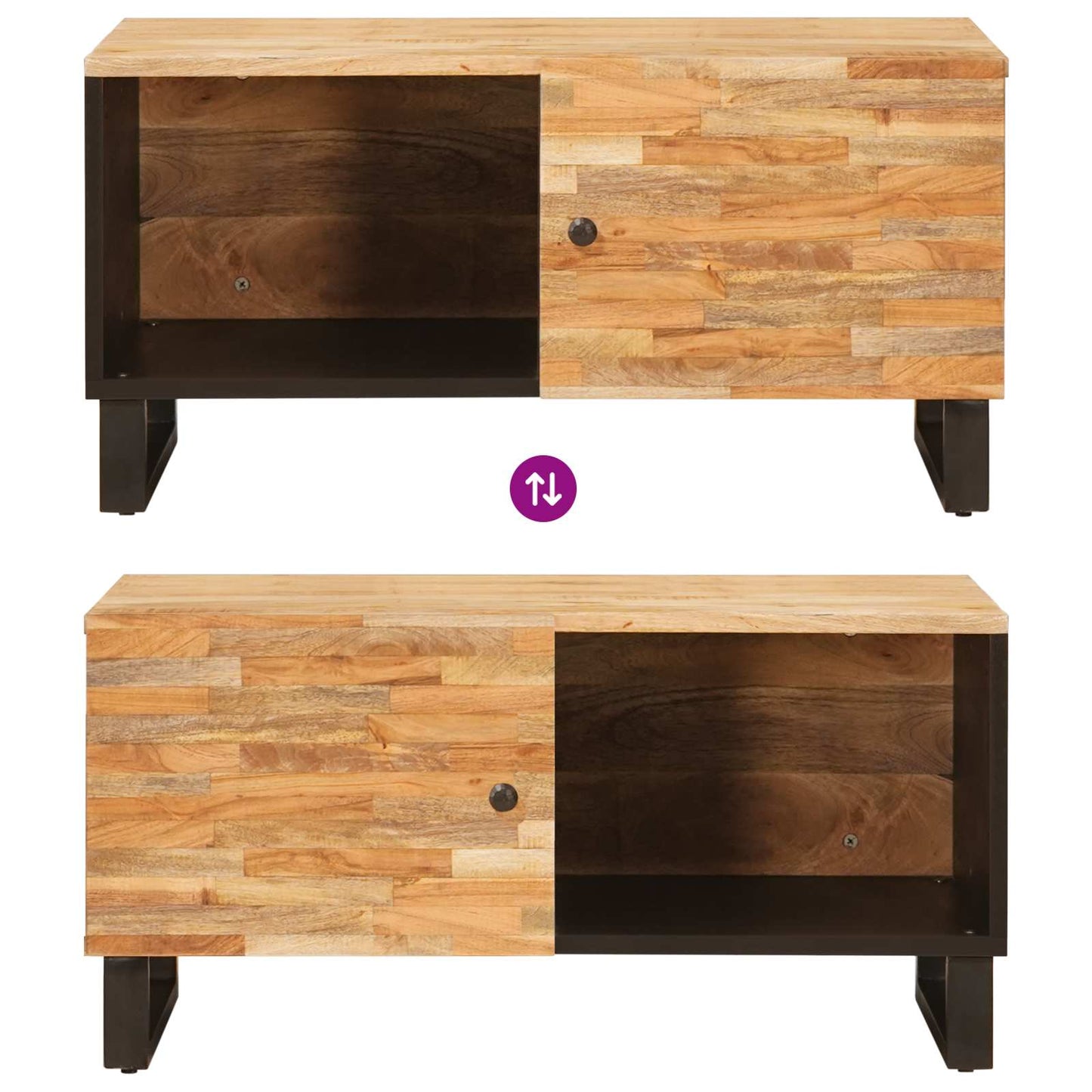 Masă de cafea Maro 88 x 52 x 12 cm Lemn de mango solid