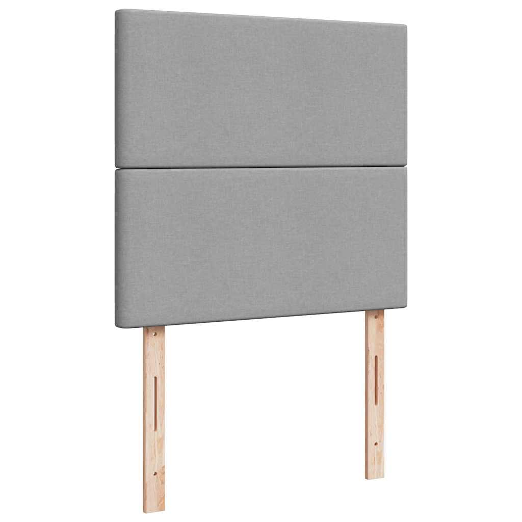 Cadru de pat otoman cu saltea țesătură gri deschis 80x200cm