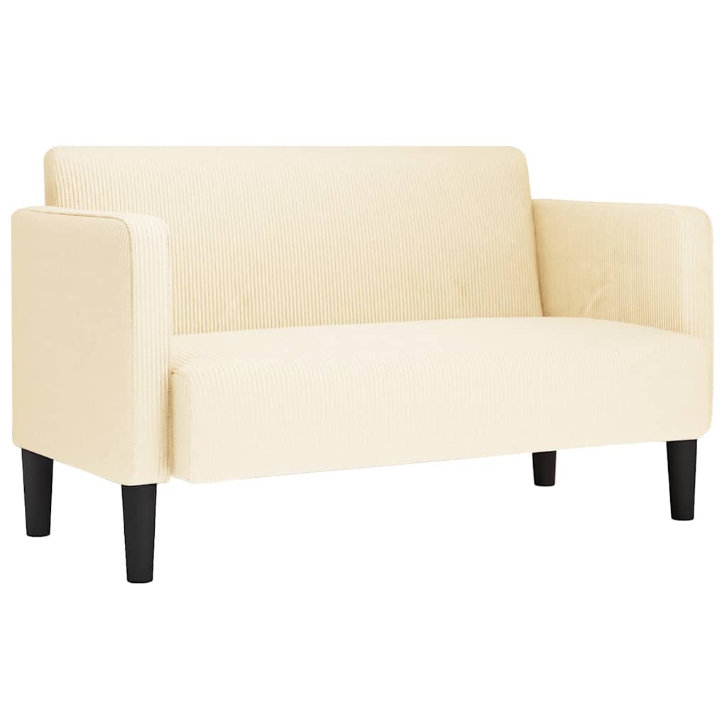 Canapea Loveseat crem 109 cm țesătură velur - Vendito