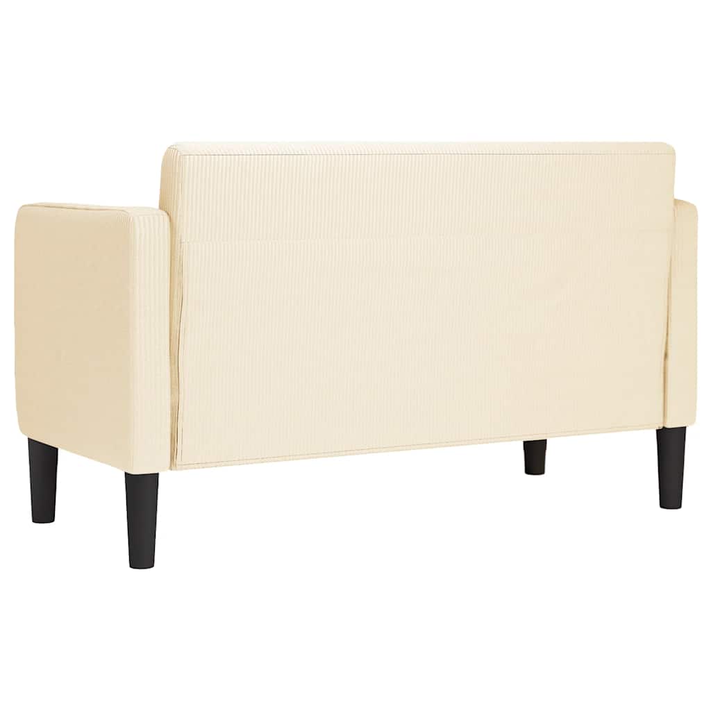Canapea Loveseat crem 109 cm țesătură velur - Vendito