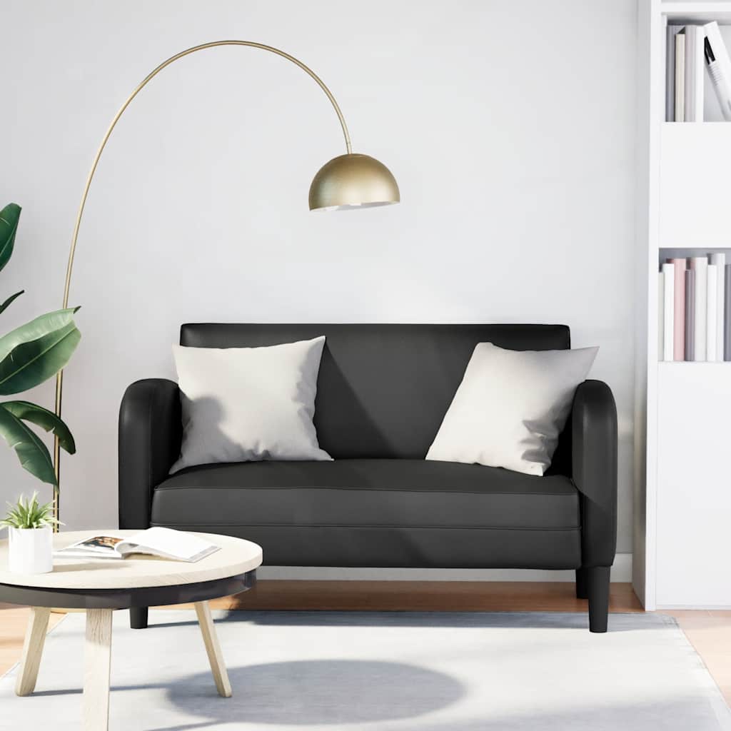 Canapea loveseat neagră 110 cm piele artificială - Vendito