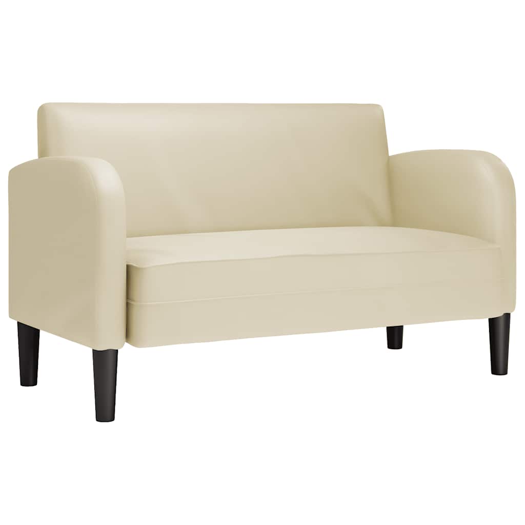 Canapea Loveseat crem 110 cm piele artificială