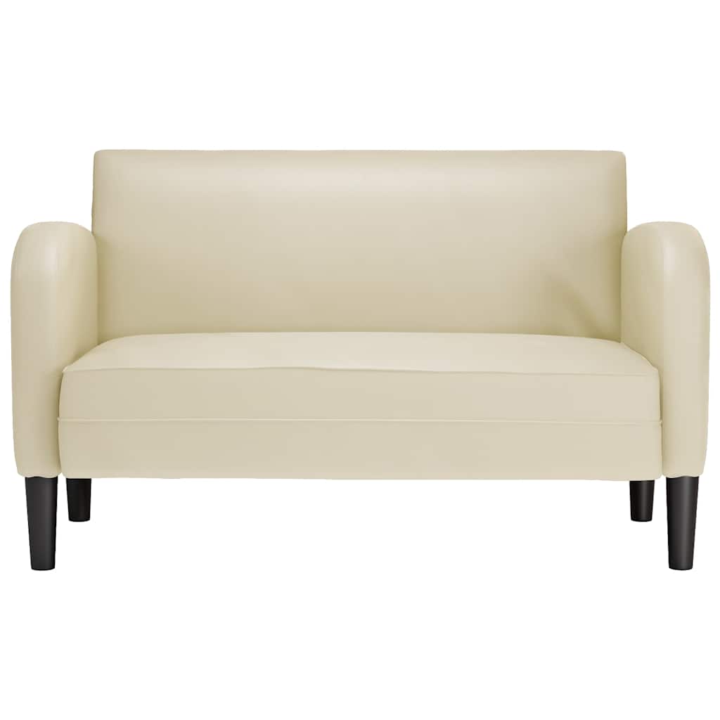 Canapea Loveseat crem 110 cm piele artificială