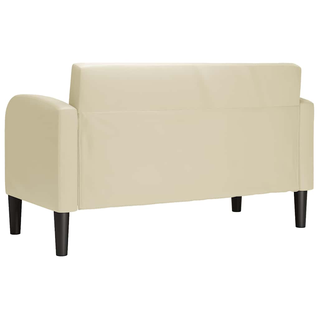 Canapea Loveseat crem 110 cm piele artificială