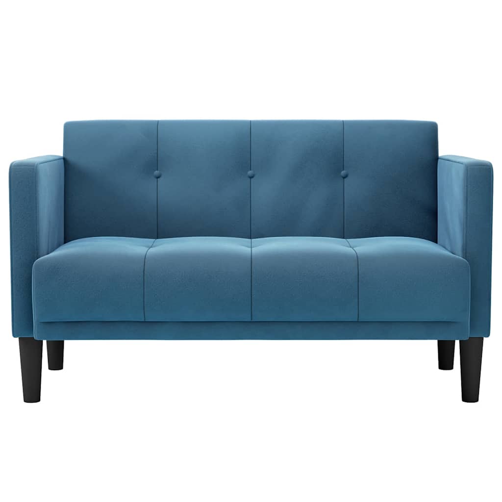 Canapea loveseat, albastru, 111 cm, catifea