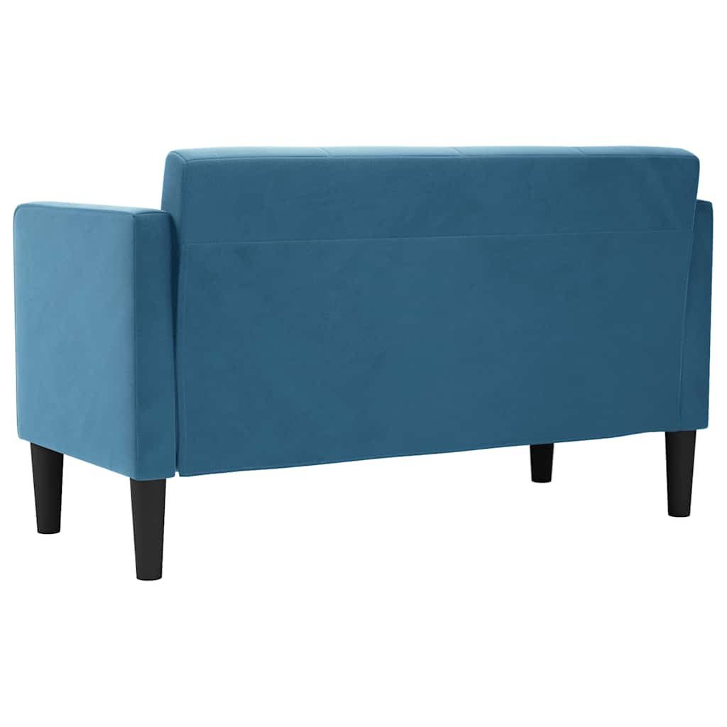 Canapea loveseat, albastru, 111 cm, catifea