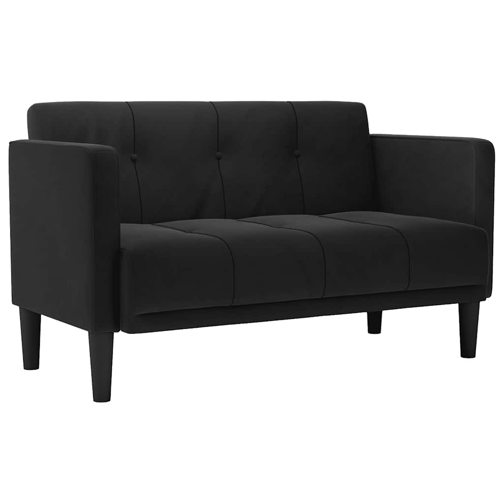 Canapea loveseat, negru, 111 cm, catifea - Vendito