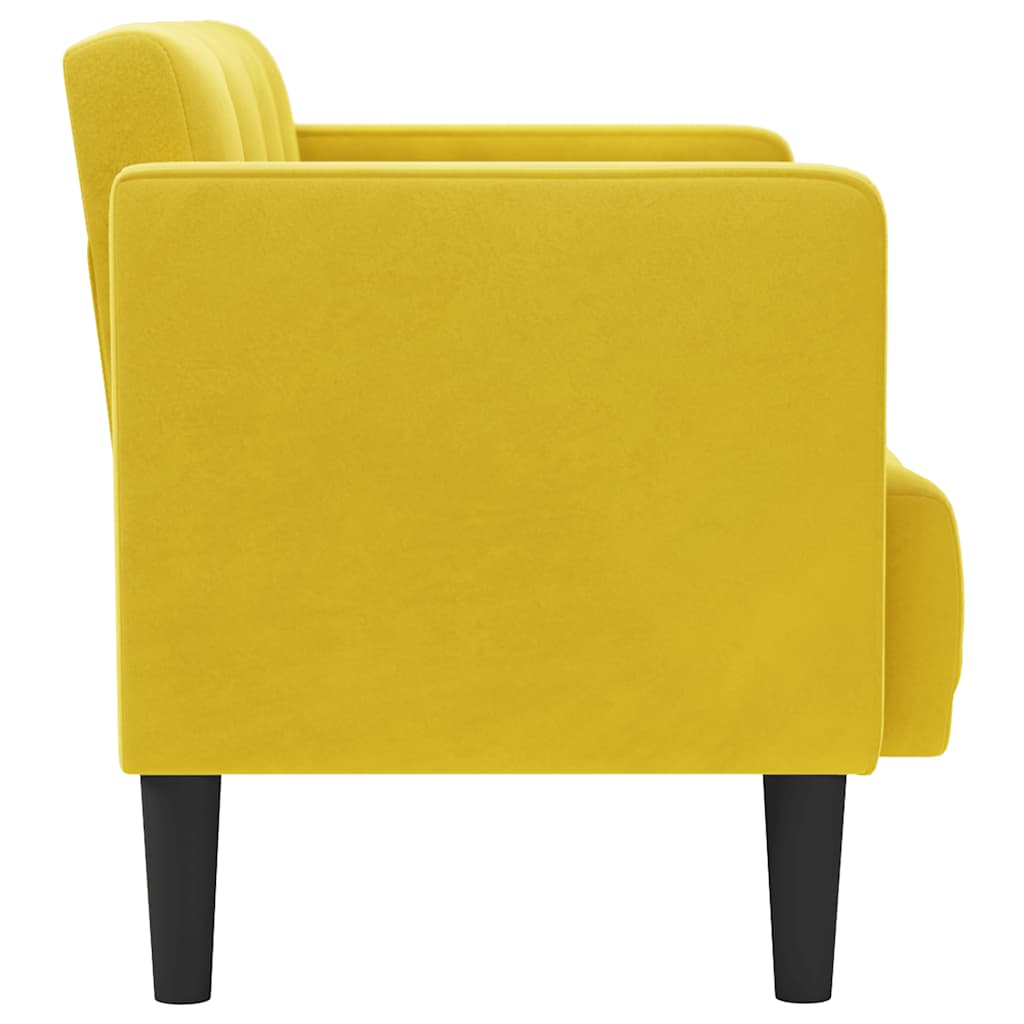 Canapea loveseat, galben, 111 cm, catifea - Vendito