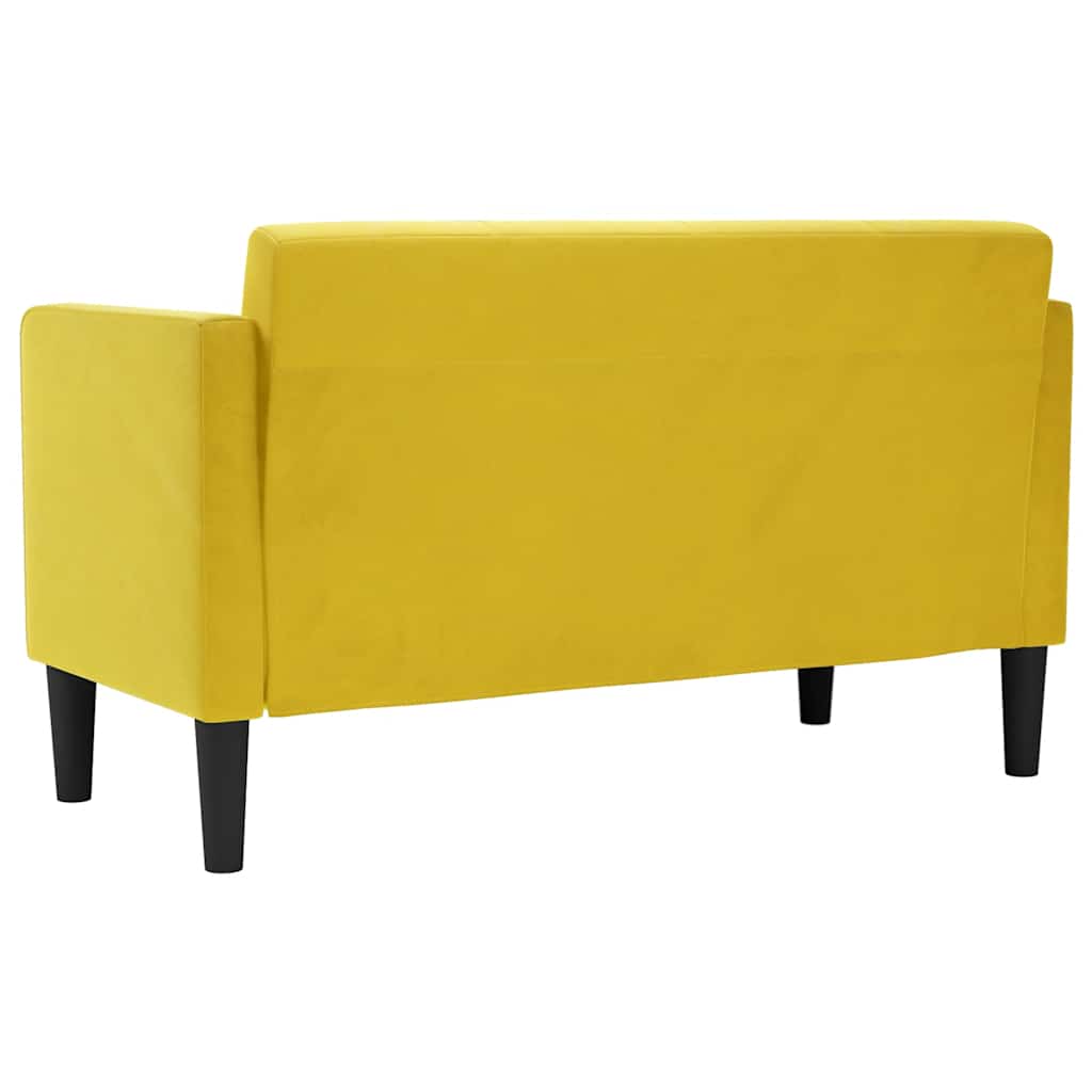 Canapea loveseat, galben, 111 cm, catifea - Vendito